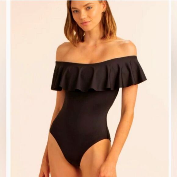 Trina Turk Women's One Shoulder Bikini Top Black Size 6